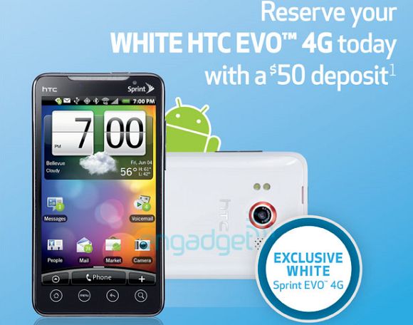 According to Engadget the white EVO 4G is exclusive to Best Buy for now and